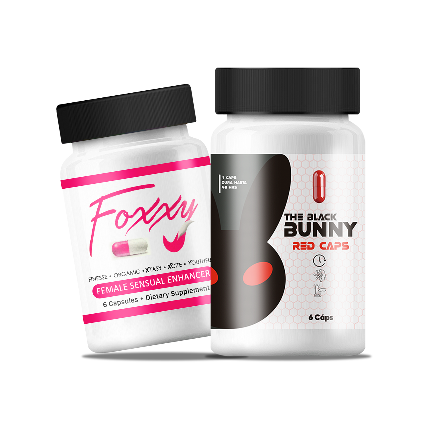Combo Pareja Ideal – Black Bunny Red Caps + Foxxy 🔥🐰🦊